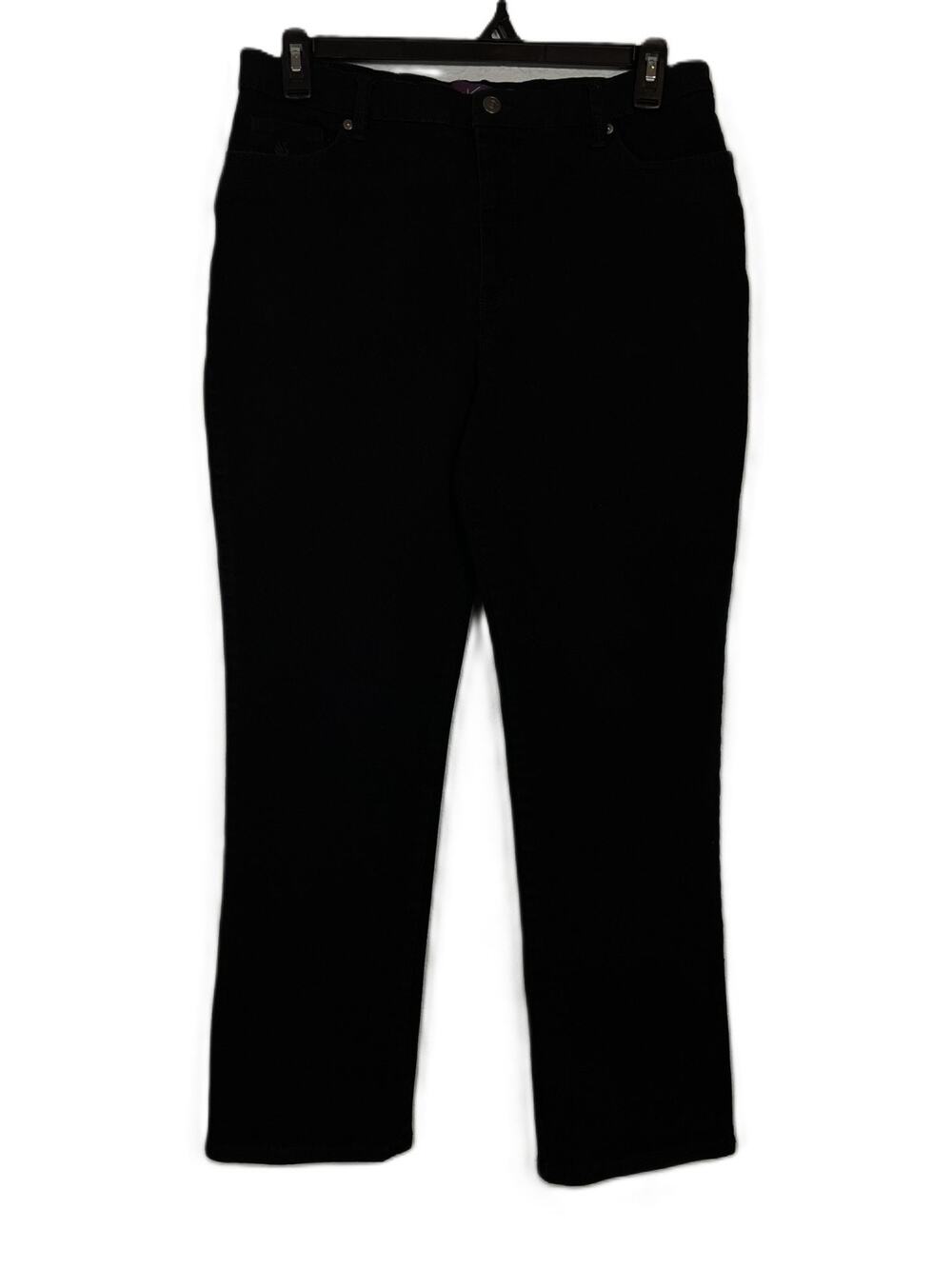 Black Straight Leg High Rise Gloria Vanderbilt Size 14 Amanda Jeans 33x28 (228)